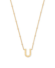 Letter U Pendant Necklace in Gold