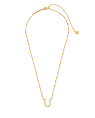 Letter U Pendant Necklace in Gold