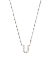 Letter U Pendant Necklace in Silver