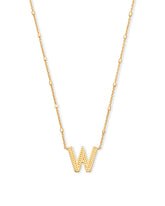 Letter W Pendant Necklace in Gold