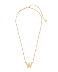 Letter W Pendant Necklace in Gold