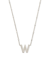 Letter W Pendant Necklace in Silver