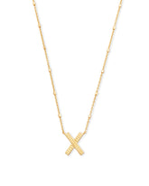 Letter X Pendant Necklace in Gold
