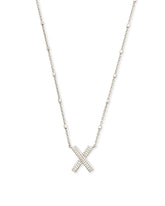 Letter X Pendant Necklace in Silver