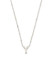 Letter Y Pendant Necklace in Silver