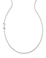 Letter Z Inline Initial Necklace in Sterling Silver
