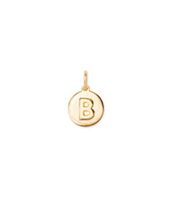 Letter B Coin Charm in 18k Gold Vermeil
