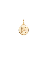 Letter E Coin Charm in 18k Gold Vermeil