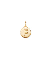 Letter F Coin Charm in 18k Gold Vermeil