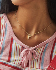 Letter F Pendant Necklace in Silver