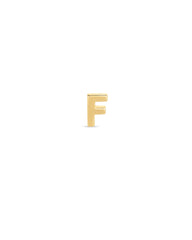 Letter F Single Stud Earring in 18k Gold Vermeil