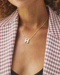 Letter H Pendant Necklace in Silver