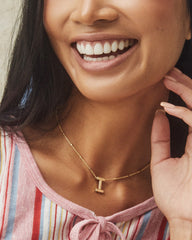 Letter I Pendant Necklace in Silver