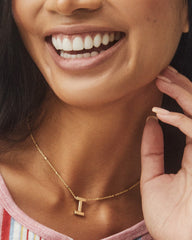 Letter I Pendant Necklace in Silver