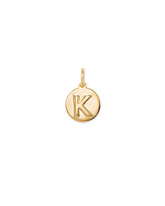 Letter K Coin Charm in 18k Gold Vermeil
