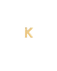 Letter K Single Stud Earring in 18k Gold Vermeil