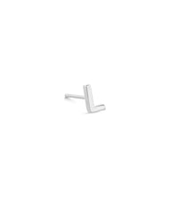 Letter L Single Stud Earring in Sterling Silver