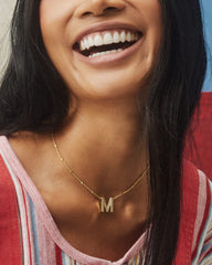 Letter M Pendant Necklace in Silver