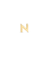 Letter N Single Stud Earring in 18k Gold Vermeil