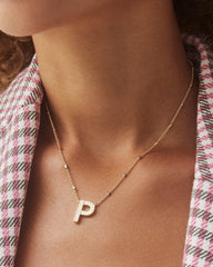 Letter P Pendant Necklace in Gold