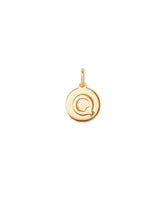 Letter Q Coin Charm in 18k Gold Vermeil
