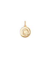 Letter Q Coin Charm in 18k Gold Vermeil