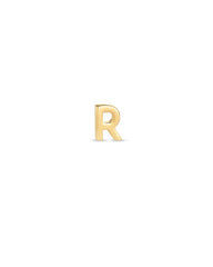 Letter R Single Stud Earring in 18k Gold Vermeil