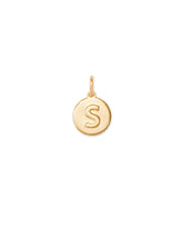 Letter S Coin Charm in 18k Gold Vermeil