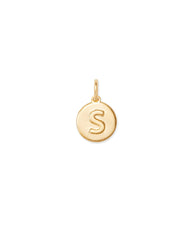 Letter S Coin Charm in 18k Gold Vermeil