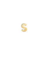 Letter S Single Stud Earring in 18k Gold Vermeil