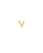 Letter V Single Stud Earring in 18k Gold Vermeil