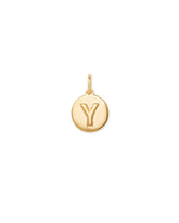 Letter Y Coin Charm in 18k Gold Vermeil