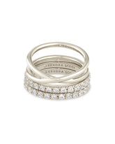 Livy Silver Rings Set of 3 in White CZ