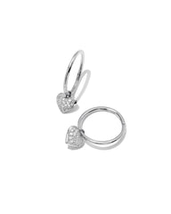 0.14 ct Madeline 14k White Gold Huggie Earrings in White Diamond