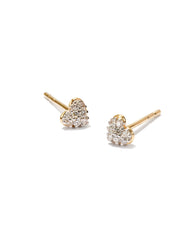 Madeline 14k Yellow Gold Stud Earrings in White Diamond