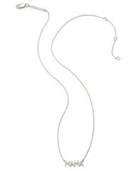 Mama Sterling Silver Sparkle Pendant Necklace in White Topaz