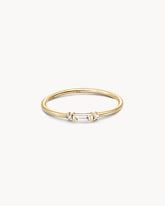 Maria 14k Yellow Gold Band Ring in White Diamond