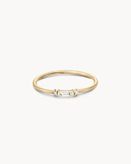 Maria 14k Yellow Gold Band Ring in White Diamond