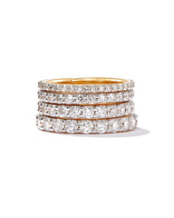 1 ct Marilyn 14k Yellow Gold Full Eternity Band Ring in White Diamond