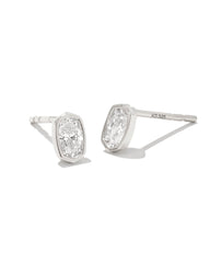 0.22 ct Marisa 14k White Gold Oval Solitaire Stud Earrings in White Diamond