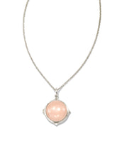 Matilda Sterling Silver Stone Charm Necklace in Rose Quartz