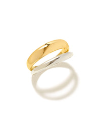 Meg Double Band Ring in Mixed Metal