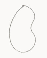 Beck 24" Thin Round Box Chain Necklace in Oxidized Sterling Silver