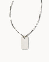 Dog Tag Necklace in Oxidized Sterling Silver