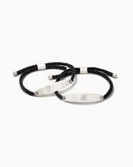 Robert Oxidized Sterling Silver Corded Bracelet in Black