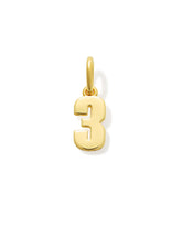 Metal Number 3 Charm in 18k Gold Vermeil