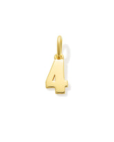 Metal Number 4 Charm in 18k Gold Vermeil