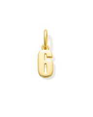Metal Number 6 Charm in 18k Gold Vermeil