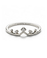Michelle 14k White Gold Band Ring in White Diamond