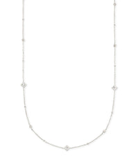 Michelle 14k White Gold Strand Necklace in White Diamond